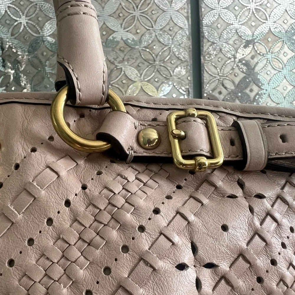 Coach Madison Criss Cross Leather Sophia Satchel Shoulder Bag
